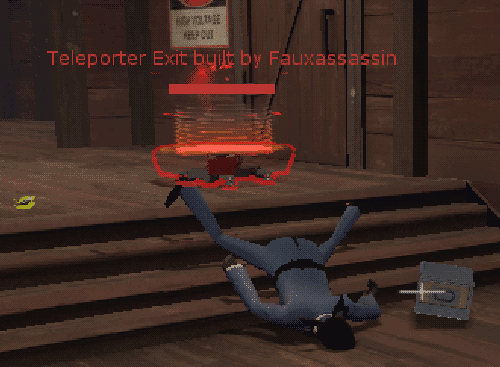 enemy spy tragically (read: comically) trips over red teleporter
